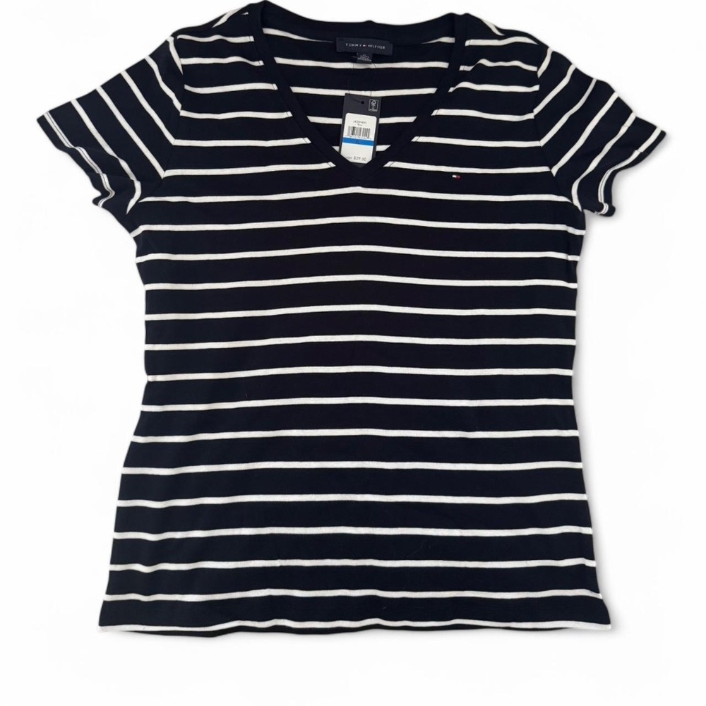 ✰ tommy hilfiger striped black and white shirt ✰